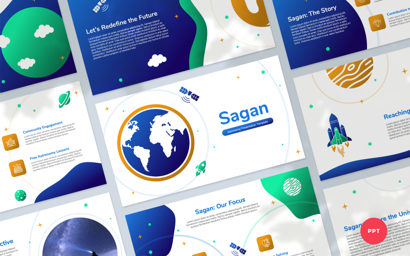 Sagan – Csillagászati bemutató PowerPoint sablon