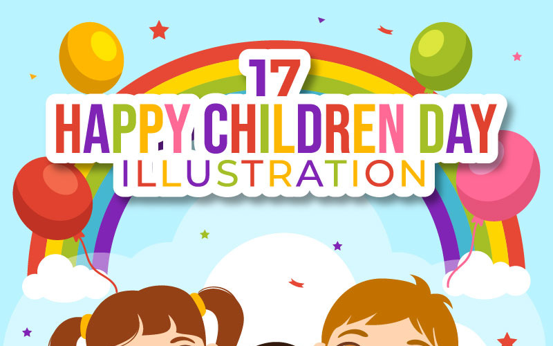 17 šťastný den dětí vektorové ilustrace