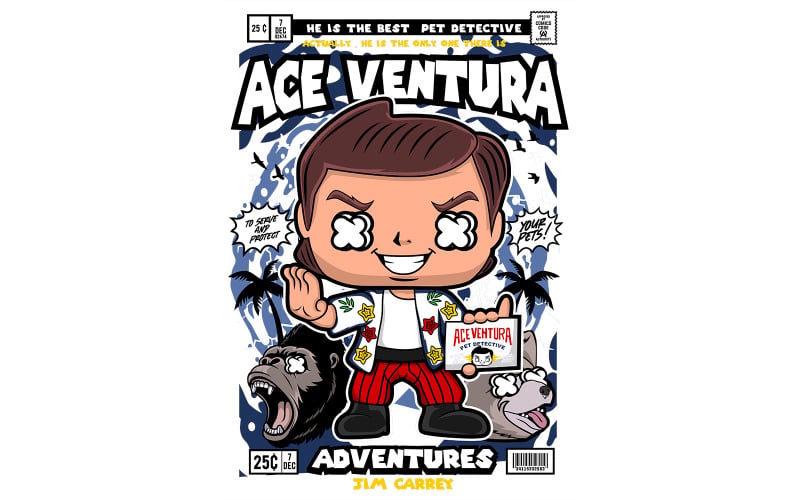 Ace Ventura Vektorové Ilustrace