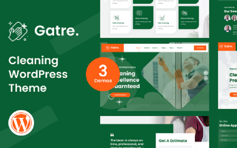Gatre Cleaning Company and Services Wordpress Theme