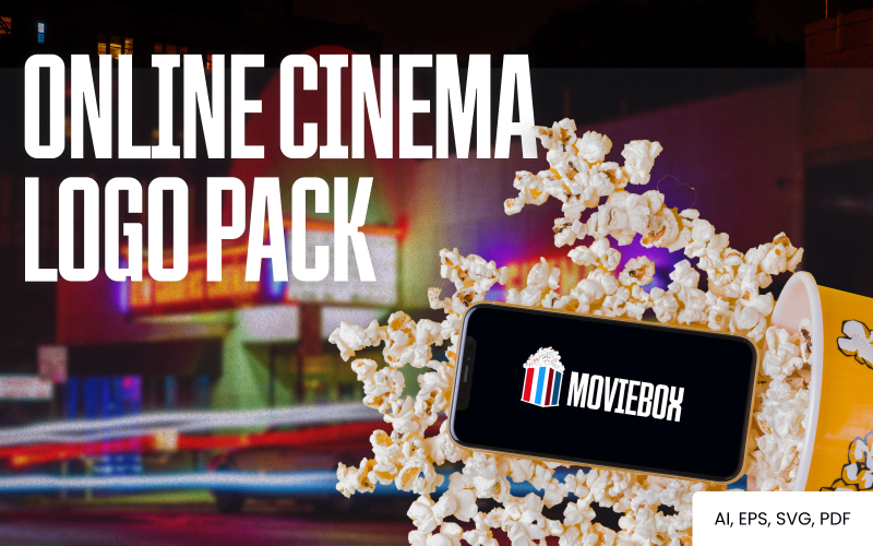 MovieBox — Logopakket voor online bioscoop