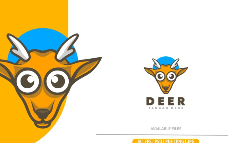 Ücretsiz geyik sevimli çizgi logo