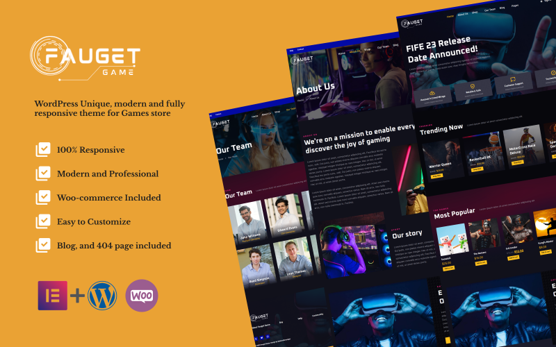 Fauget Games - 游戏商店 WordPress 主题
