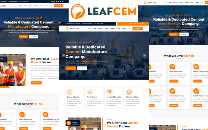 Leafcem — szablon HTML5 firmy cementowej