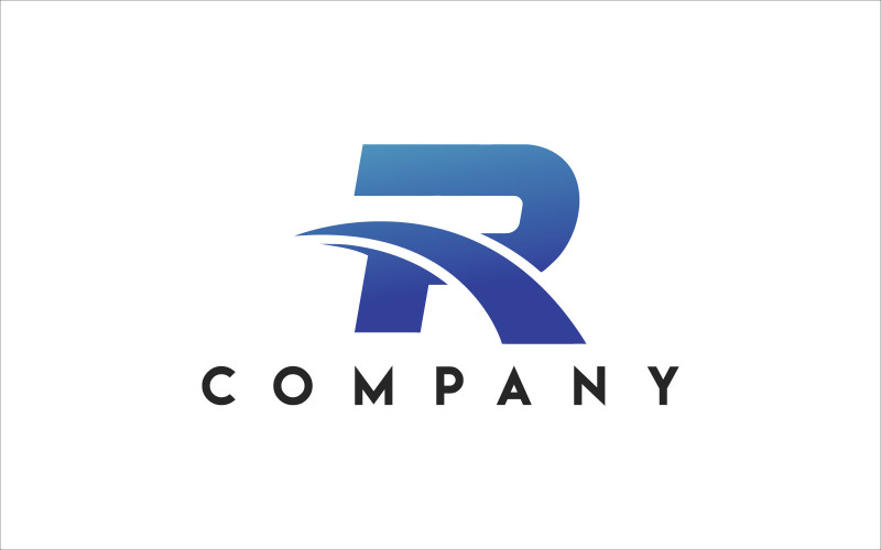 Logo della lettera R, logo della lettera R della rettitudine, logo della lettera R astratta