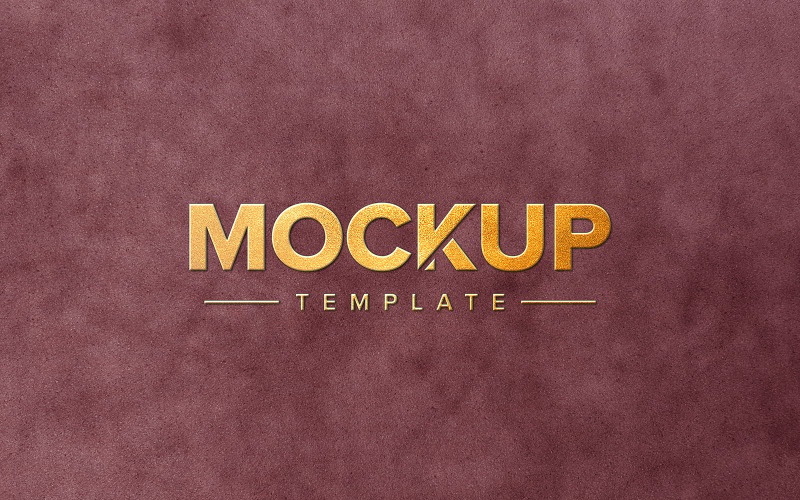 Mockup met gouden reliëflogo