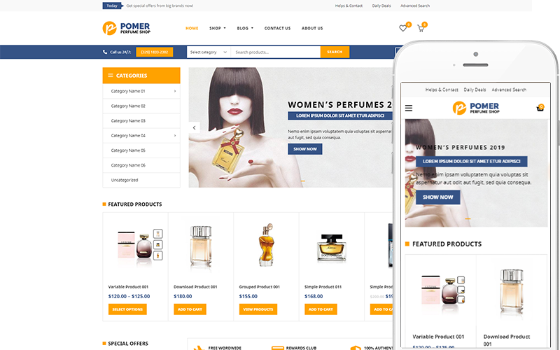 Pomer - Parfüm Mağazası için Tema WooCommerce Teması
