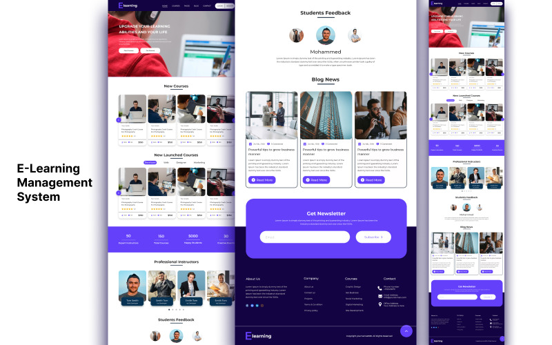 Projekt strony internetowej systemu zarządzania e-learningiem.