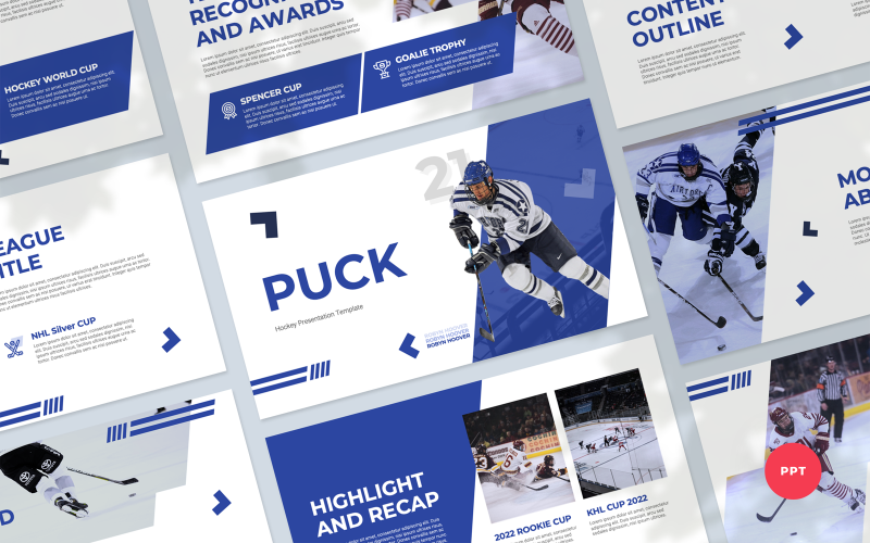 Puck - Modello di presentazioni Google per presentazione di hockey