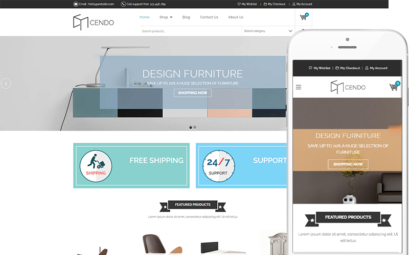 Cendo - Tema para tienda de muebles Tema WooCommerce