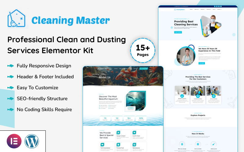 Cleaning Master - Professionele schoonmaak- en stofafzuigdiensten Elementor Kit