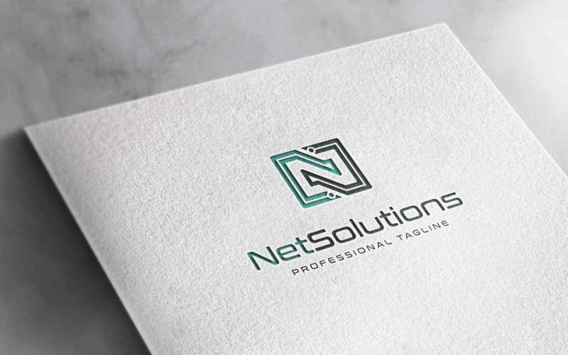 Letter N Technology-logotyp eller Net Solutions-logotyp