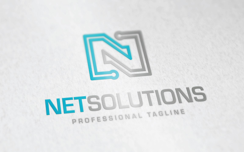 Logo della tecnologia lettera N o logo Net Solutions