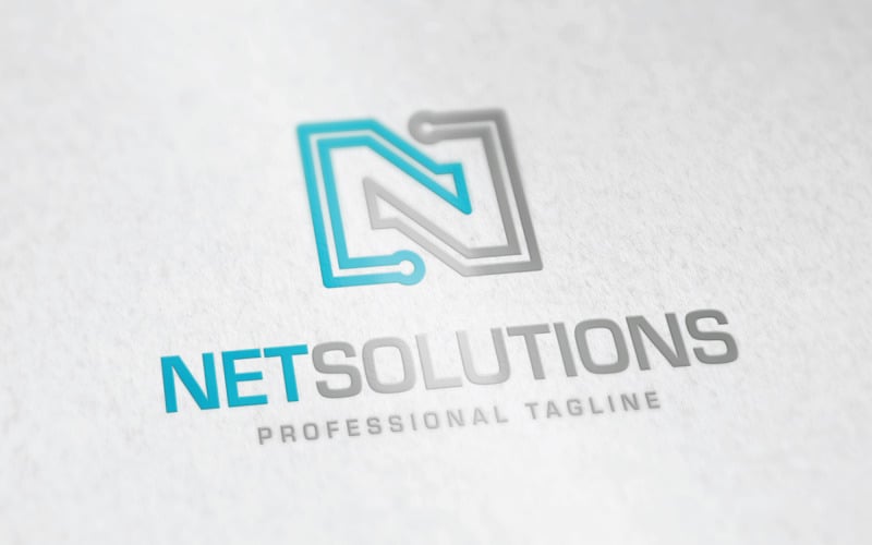 Logo Lettre N Technology ou Logo Net Solutions