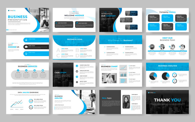 multipurpose affärspresentation och affärspresentation powerpoint malldesign