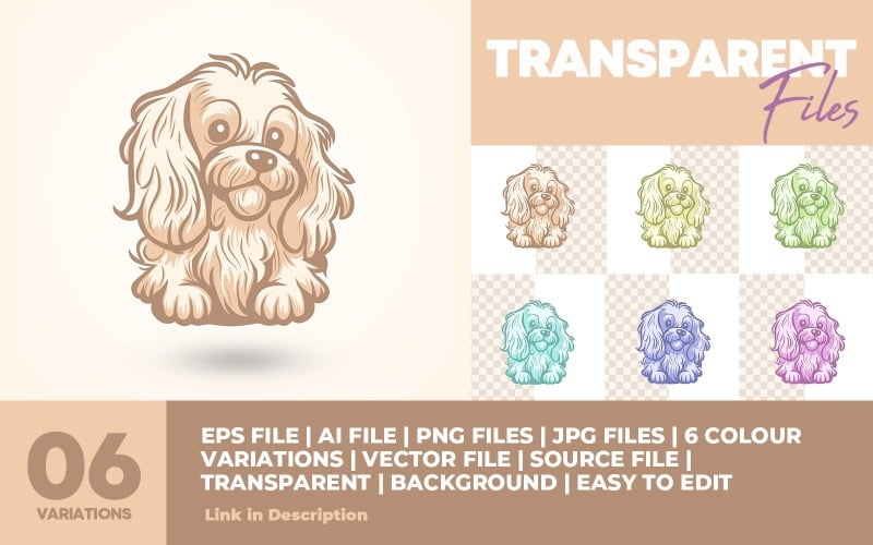 Pastel Kaniş Köpek Logo Şablonu - Kaniş Sevenler ve Evcil Hayvan İşletmeleri için Mükemmel