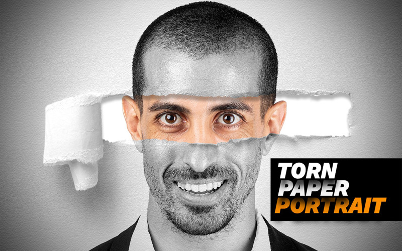 Photoshop için Yırtık Kağıt Portre Efekti Stili