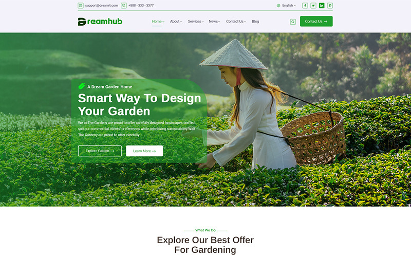 Plantilla HTML5 de jardinería DreamHub