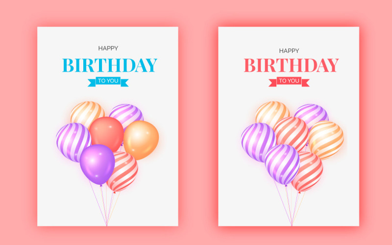 Gelukkig verjaardagsontwerp met ballon, typografiebrief en vallende confetti op lichte achtergrond