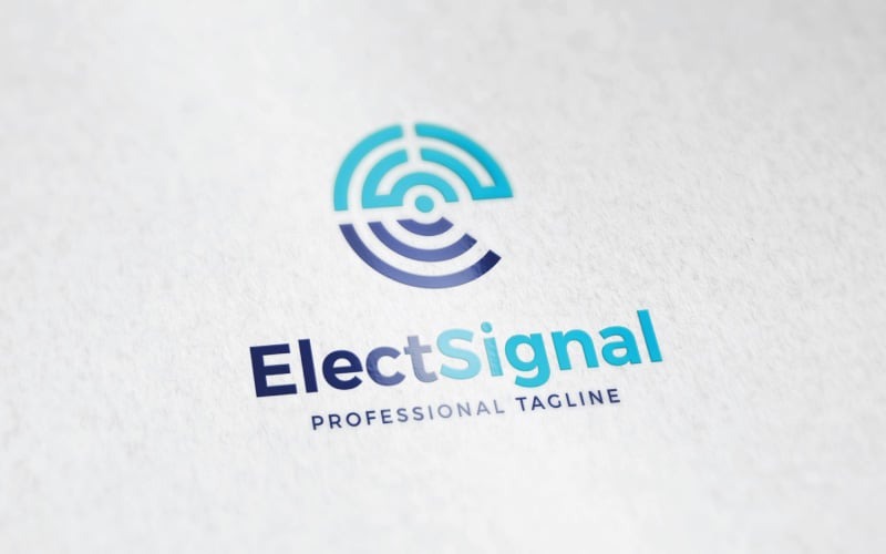 logo della lettera e del segnale o logo della lettera e del computer
