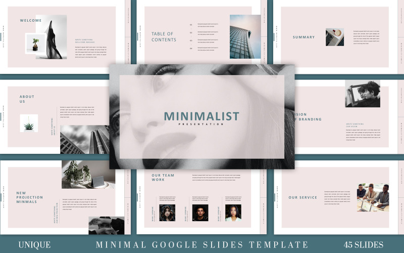 Минималистичный шаблон презентации Google Slides