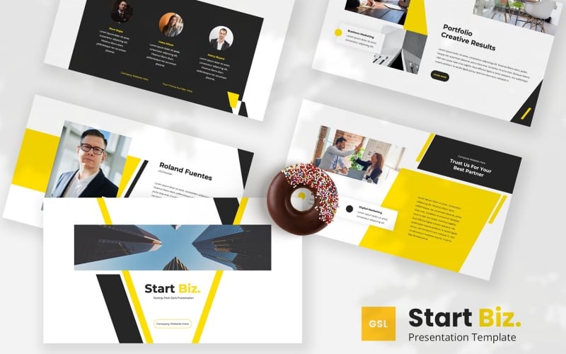Start Biz — Plantilla de diapositivas de Google para presentaciones de empresas emergentes