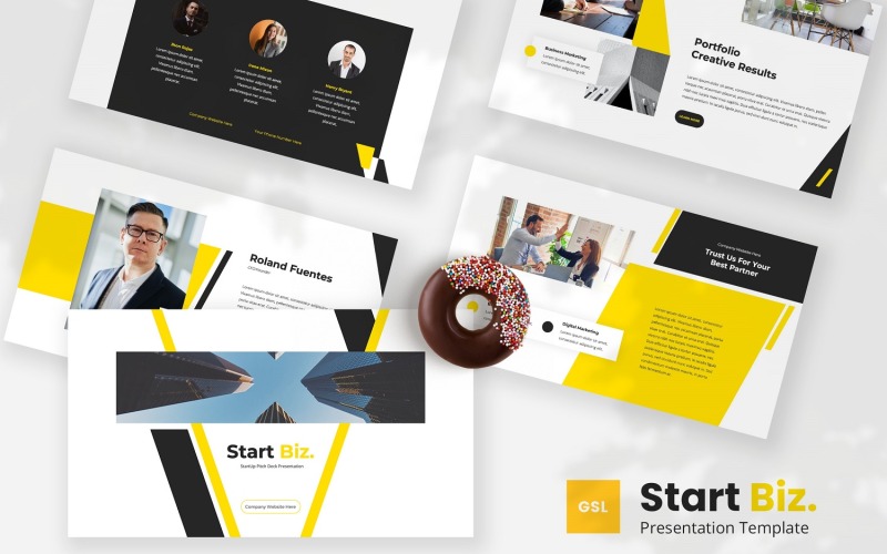 Start Biz - Startup Pitch Deck Google Slides-sjabloon