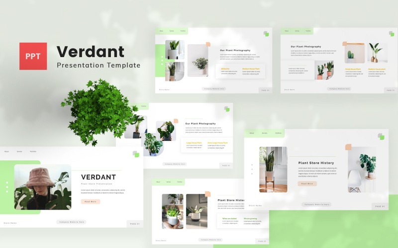 Verdant — Шаблон Powerpoint магазина растений