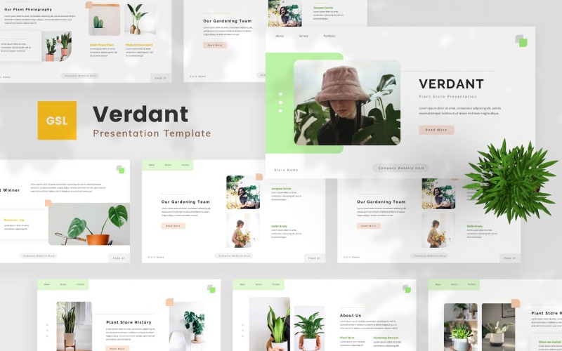 Verdant — Szablon prezentacji Google w sklepie Plant Store