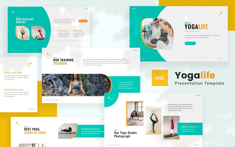 Yogalife – Yoga Google Slides sablon