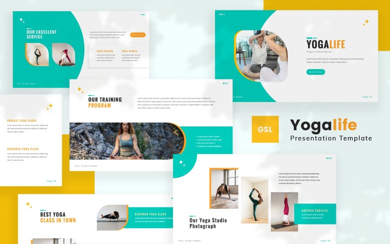 Yogalife - Yoga Google Slides-sjabloon
