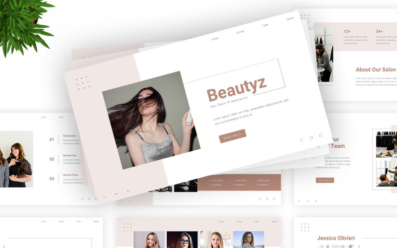 Baeutyz - Modèle Powerpoint pour salon de coiffure