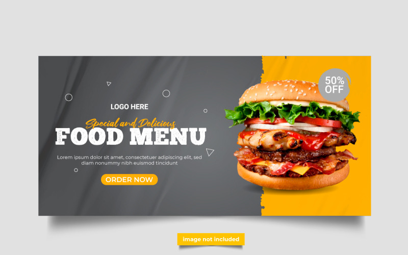 banner web de comida de lujo de vector plantilla de diseño de publicación de banner de promoción de publicación de redes sociales