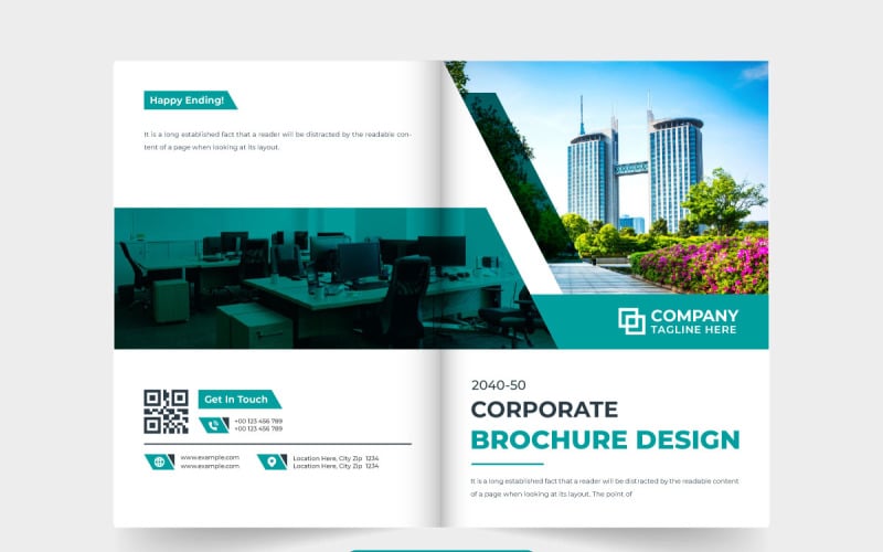 Diseño de vector de portada de folleto de negocios corporativos