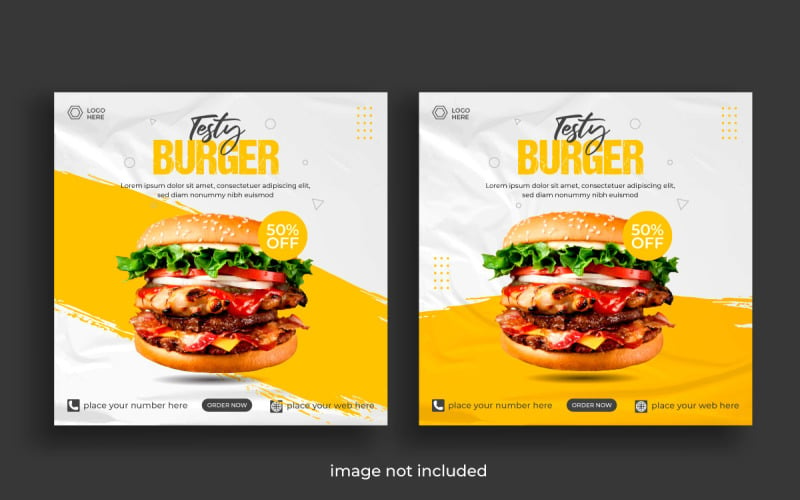Food banner social media post template design ads. Editable social media template