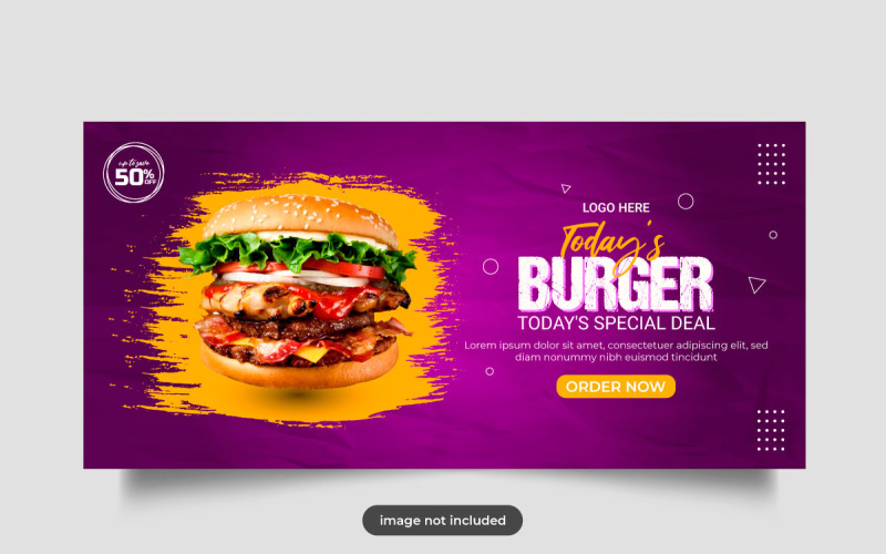 Idée de modèle de conception de publication de bannière de promotion de médias sociaux de bannière de web alimentaire