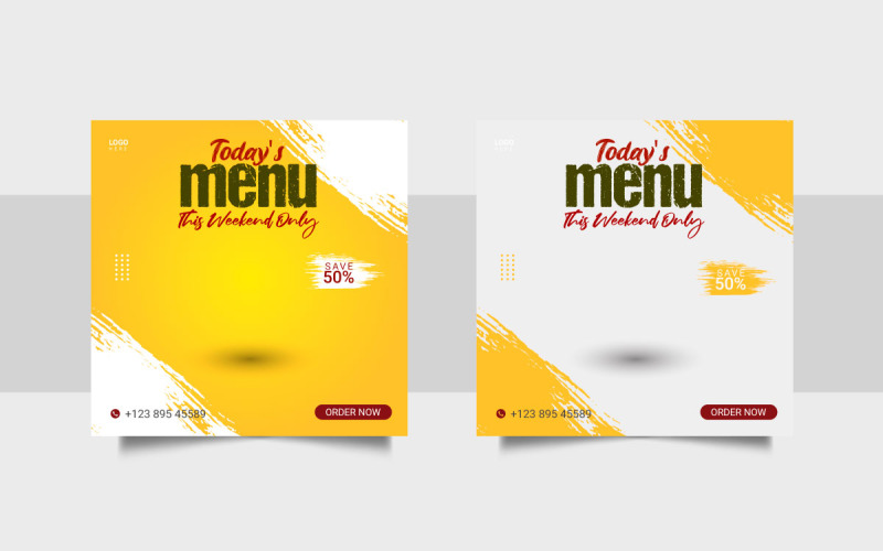 Mat sociala medier post mall idé sociala medier instagram för mat marknadsföring enkel banner ram