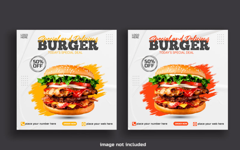 Modelo de postagem de mídia social de alimentos design de mídia social instagram para banner simples de promoção de alimentos