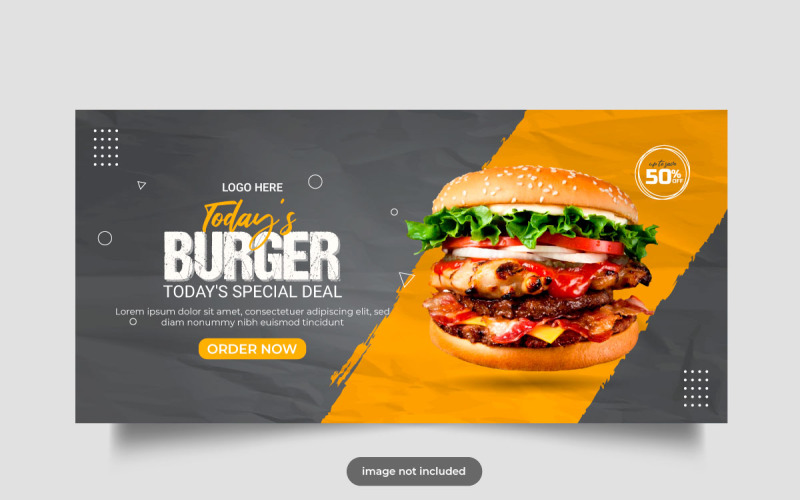 vector luxe voedsel webbanner sociale media promotie banner post ontwerpsjabloon concept