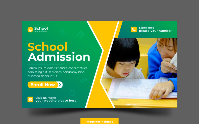 Diseño de plantilla de banner de publicación de redes sociales de publicación de banner web de regreso a la escuela
