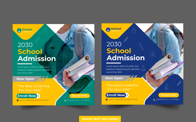 Plantilla de banner de publicación de redes sociales de regreso a la escuela diseño de publicación de banner web