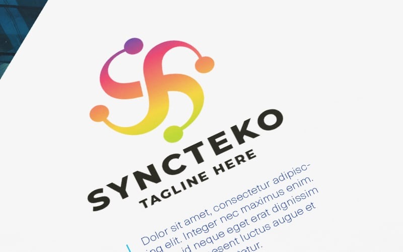 Шаблон логотипа Syncteko Letter S Pro
