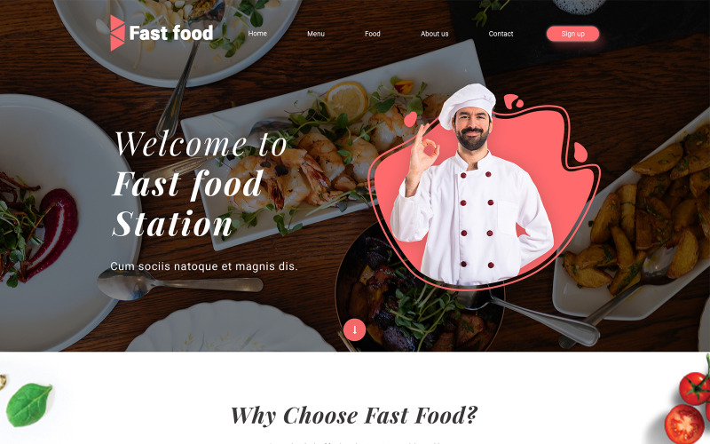 Szablon PSD restauracji Fast food