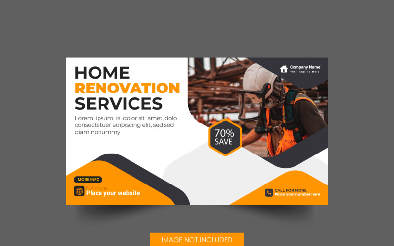 Vecteur bricoleur maison réparation web bannière médias sociaux post service à domicile post idée