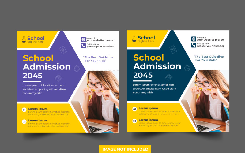 Вектор Обратно в школу шаблон поста в социальных сетях баннер веб-баннер пост