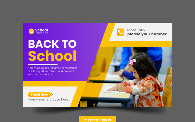 Vettore Ritorno a scuola web banner post social media post banner template idea