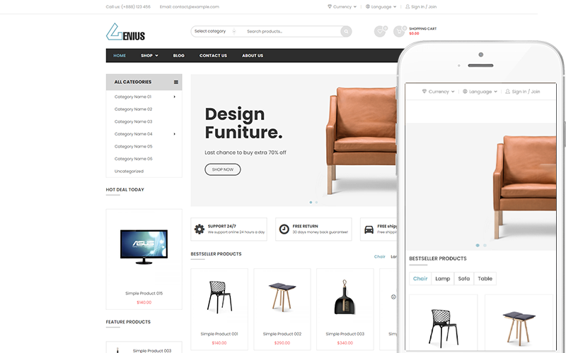 Genius - Çok Amaçlı Tema WooCommerce Teması