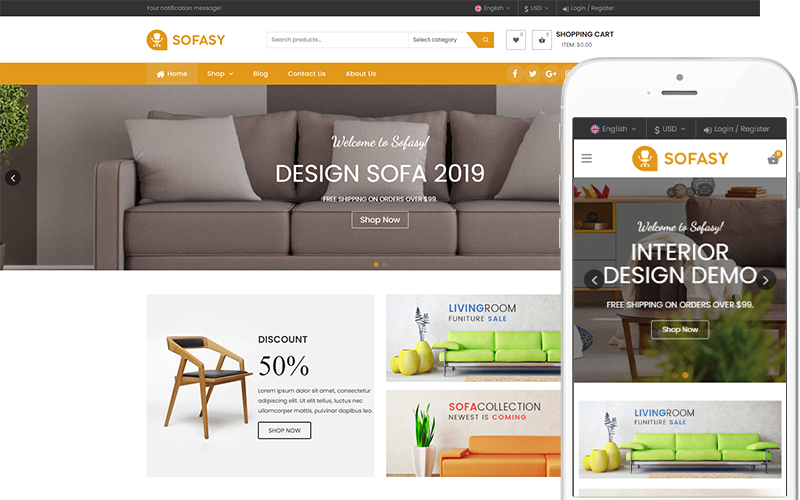 Sofasy - 家具和室内 WooCommerce 主题的主题