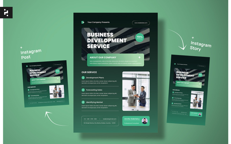 Business Development Corporate Flyer - TemplateMonster