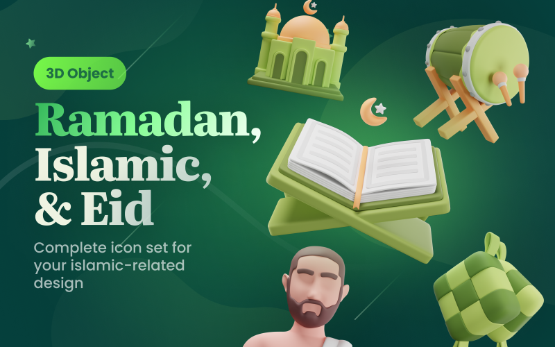 Islamy - Ramadan, Iszlám és Eid 3D ikonkészlet